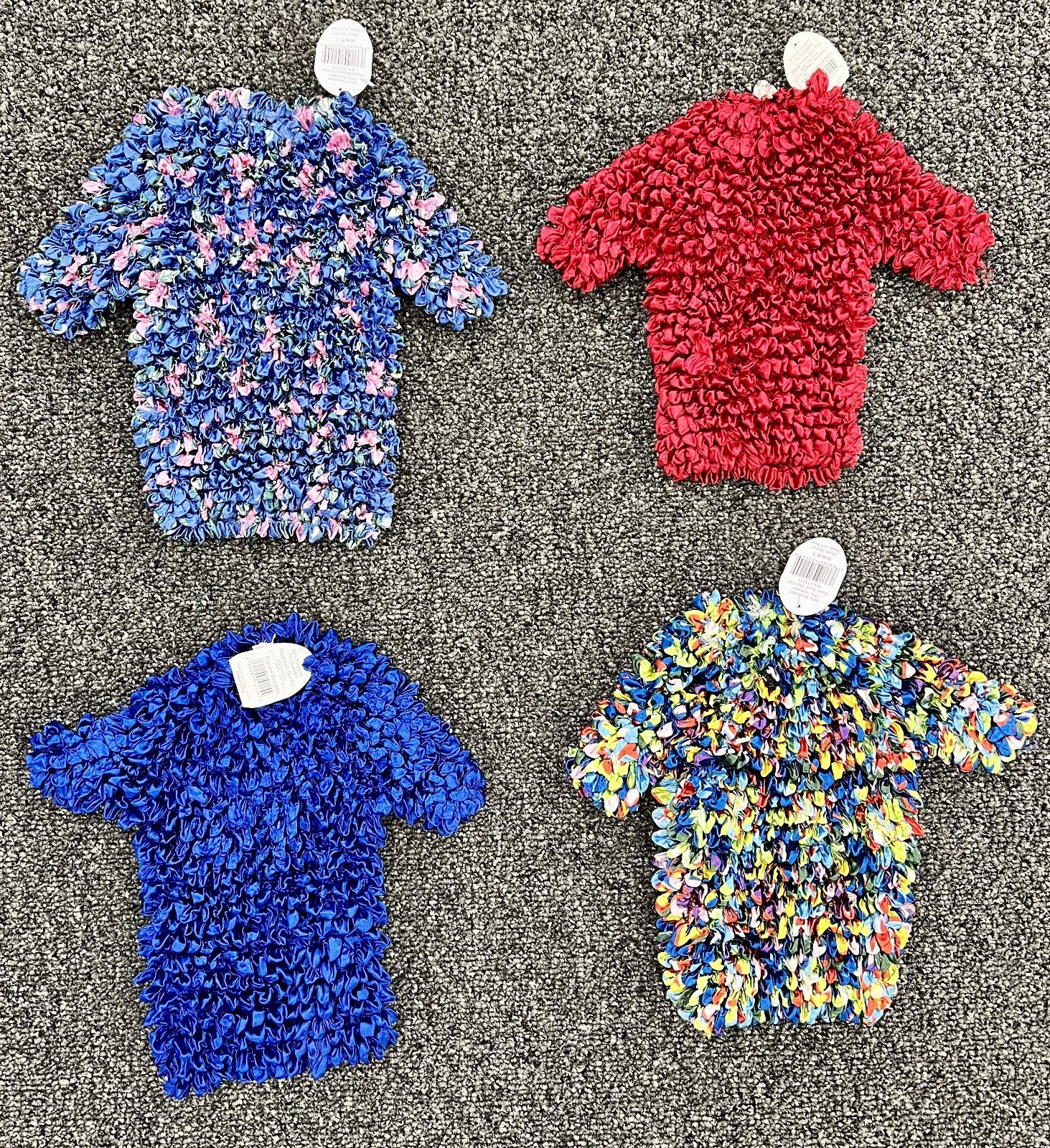 Vintage Popcorn Shirts Lot of 4 Magic Stretch Crinkle Bubble Tops Y2K 90s Style