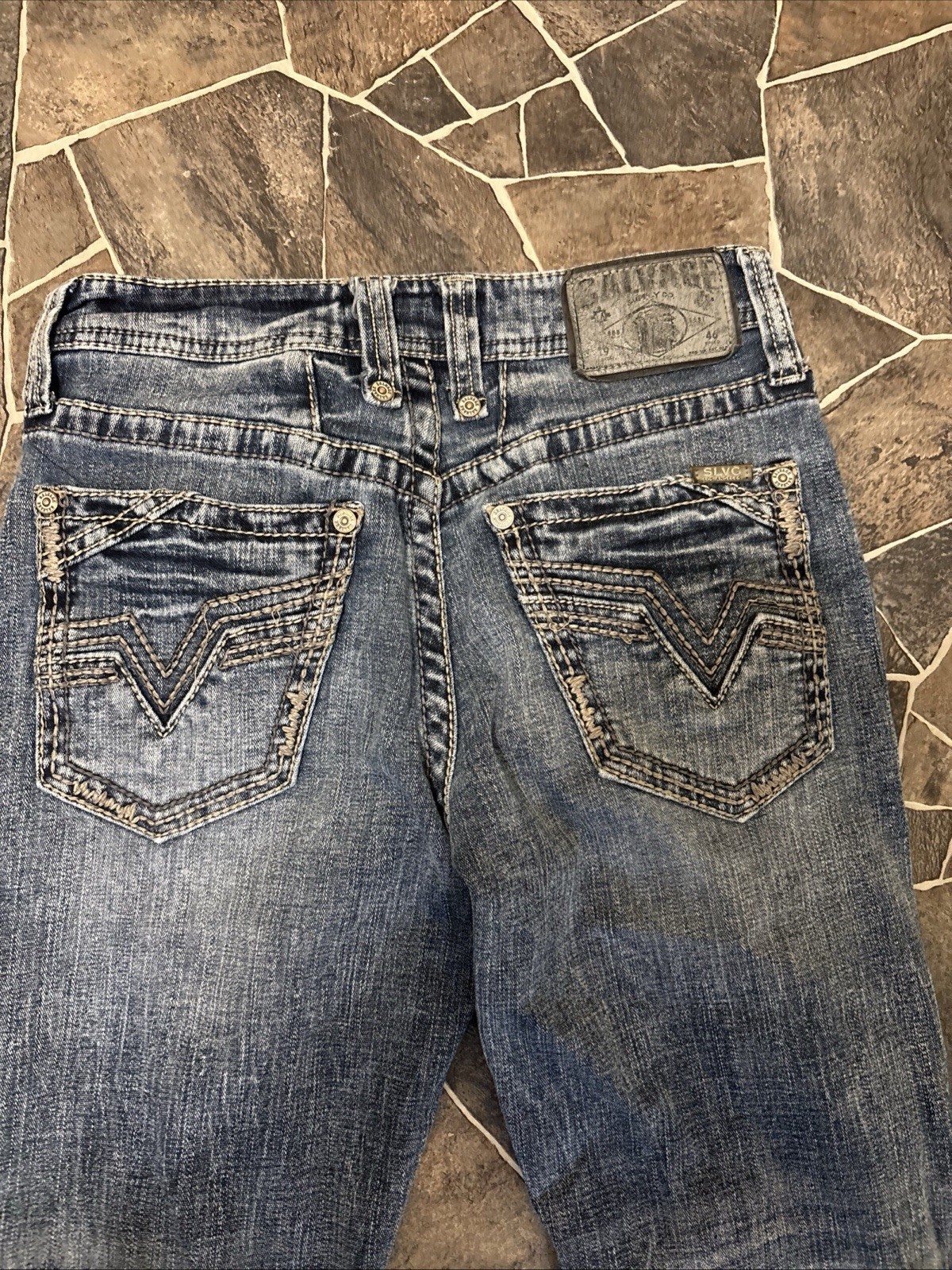 Buckle Salvage Mayhem Boot Jeans Mens 28×30 Medium Wash Distressed Western Y2K