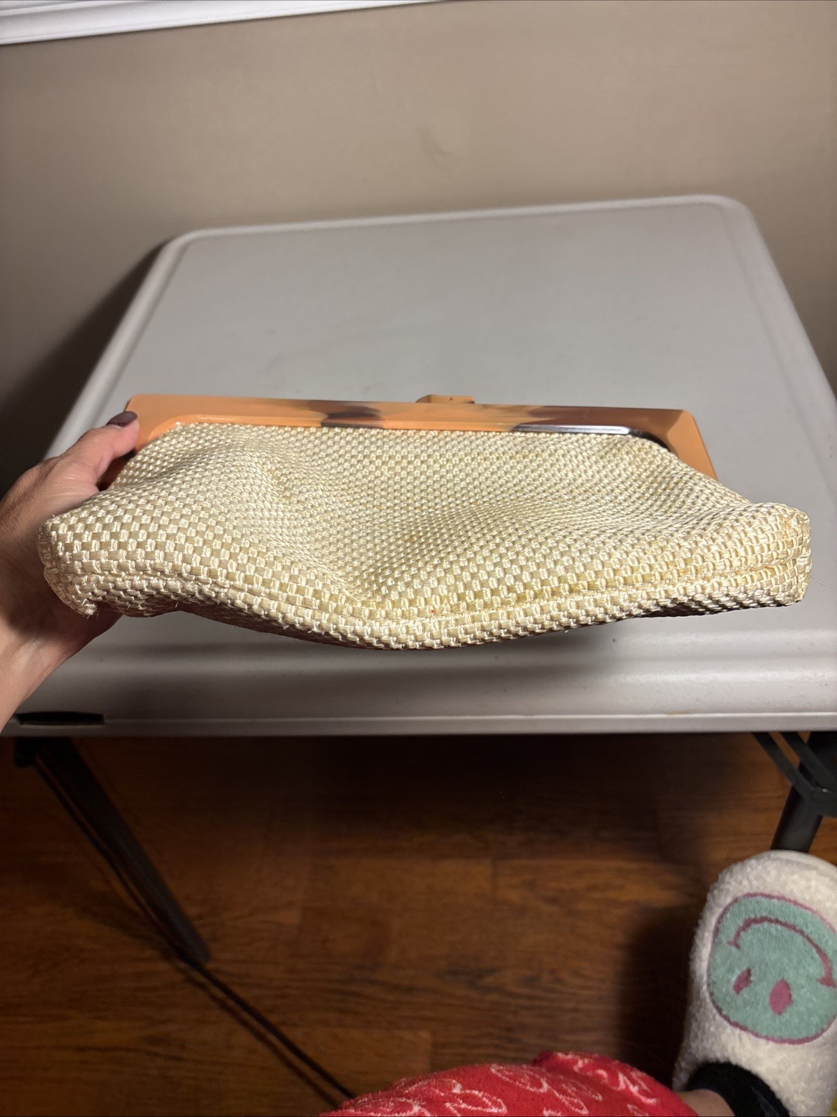 Classy vintage woven clutch 11.4” Made In Hong Kong
