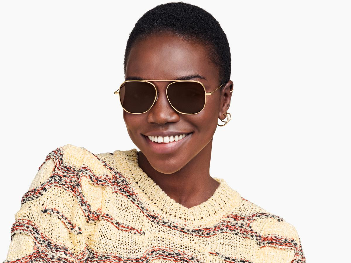 Warby Parker SADE Sunglasses Frames Polished Gold Ew 56-16-142 mm NWT*