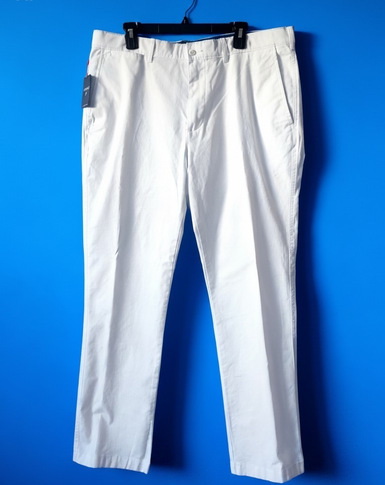 Cremieux Men’s White Pants Size 38 Classic Fit Straight Leg Cotton Twill NWT