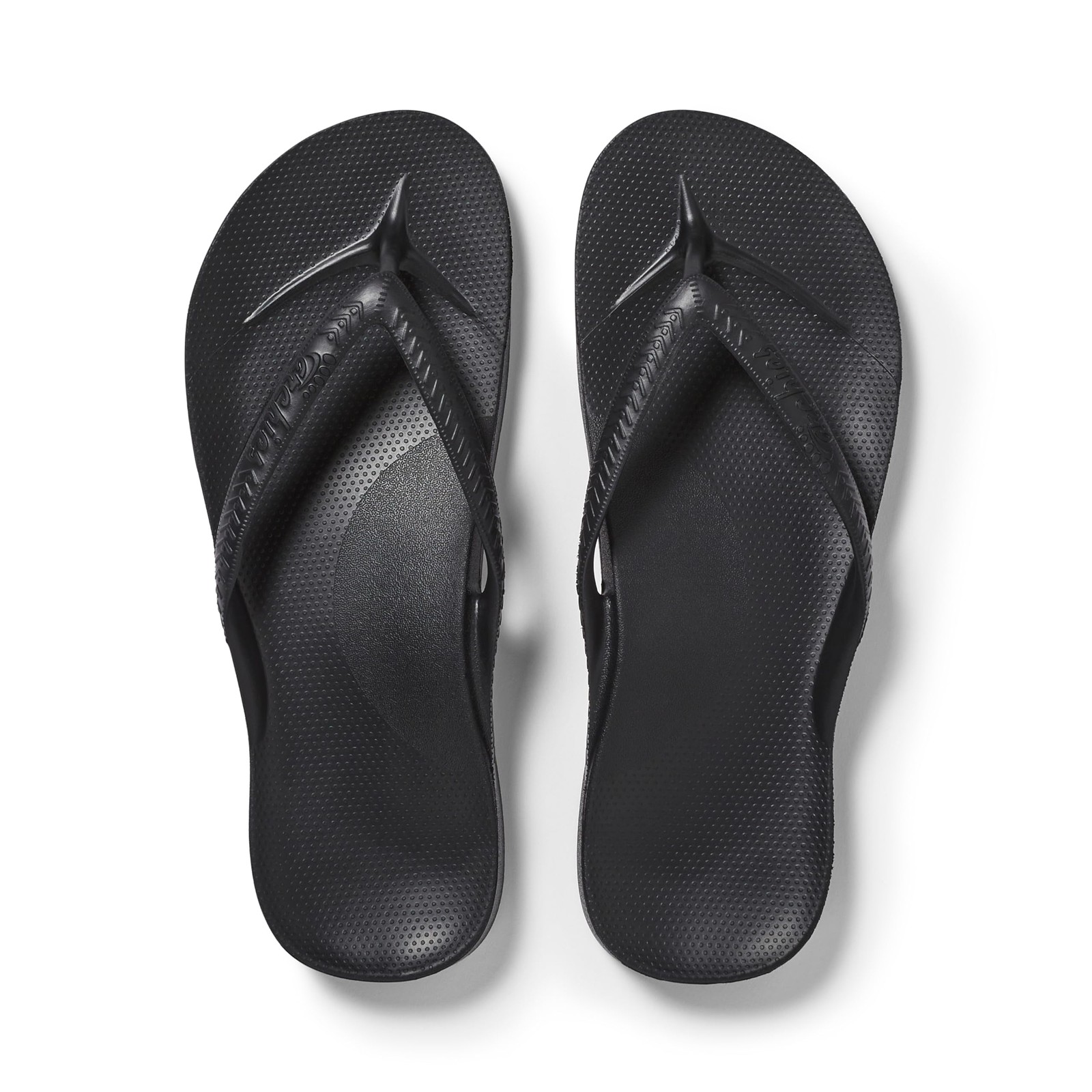 Archies Arch Support Flip Flops for Men & Women, Black, US Men’s 7