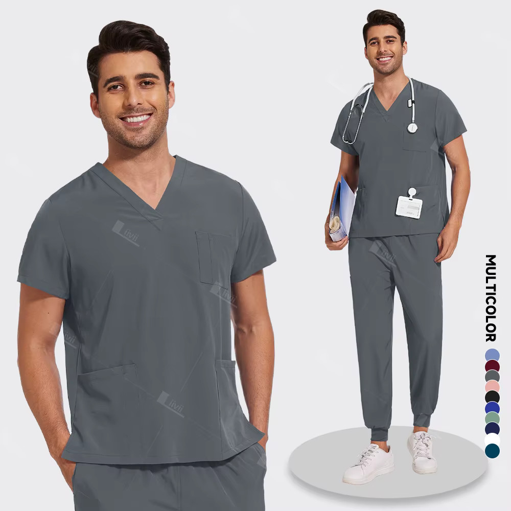 Lightweight Anti-Wrinkle Surgical Uniform Nurse Scrub Set for Women & Men Gift