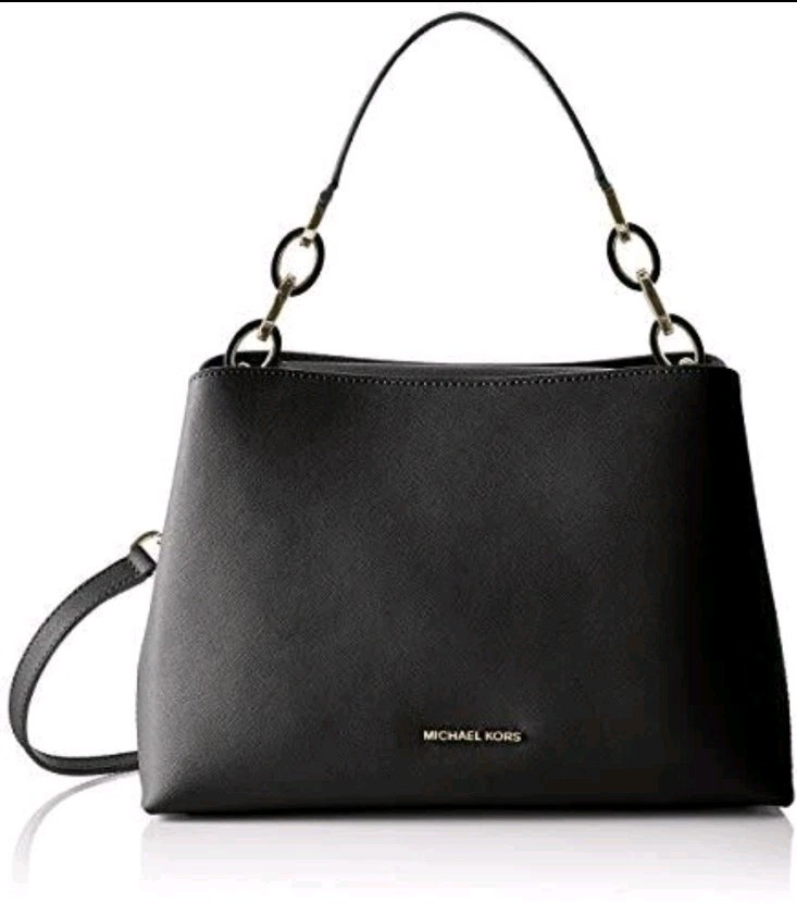 Michael Kors Portia Black Saffiano Leather Purse W/Dust Bag
