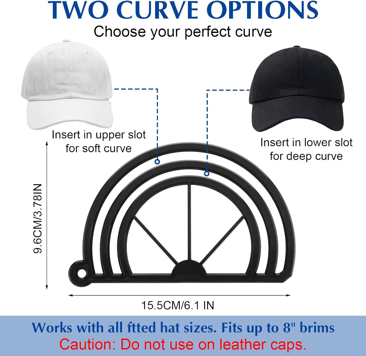4 Pcs White+Black Hat Bill Bender – Baseball Cap Brim Curver Shaper – Fast Ship!