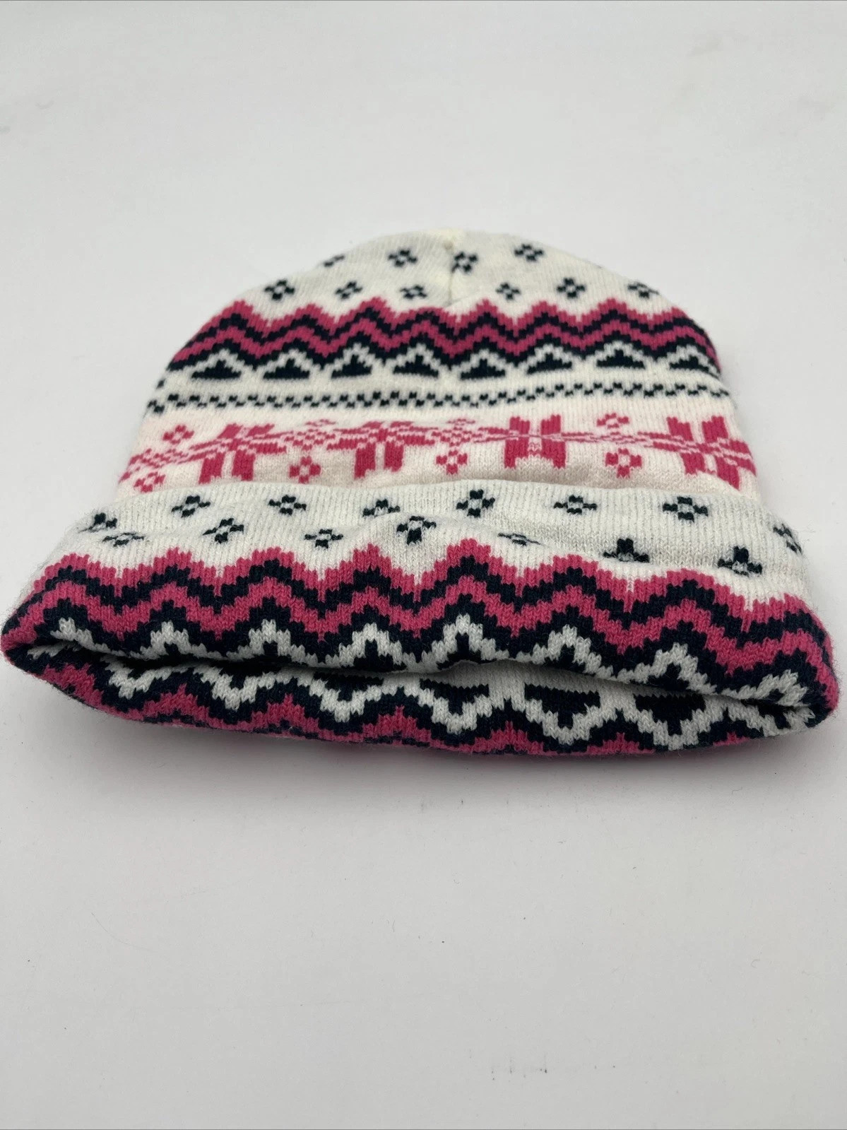 Ladies Multi Color Hat Patterned Cuffed Beanie