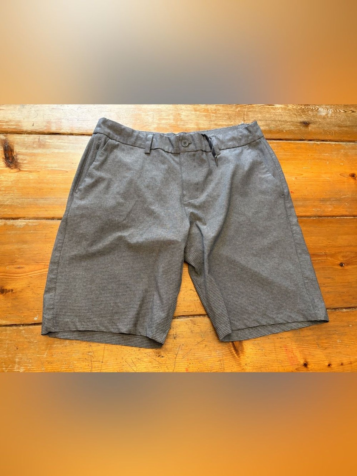 Hang Ten Men’s Heather Charcoal Shorts Size 36 Stretch Flat Front