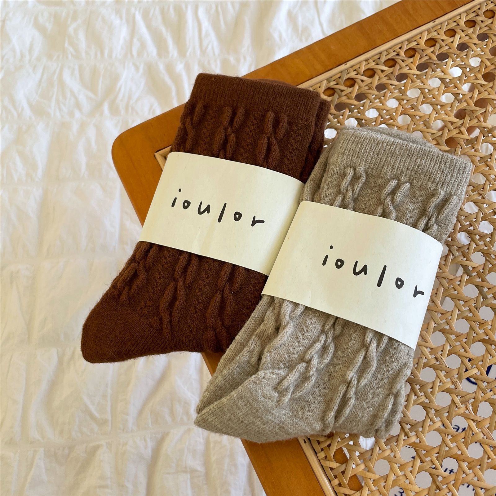 5 Pairs Women Wool Crew Socks Warm Heavy Thick Design Knit Boots Fuzzy Soft 5-9