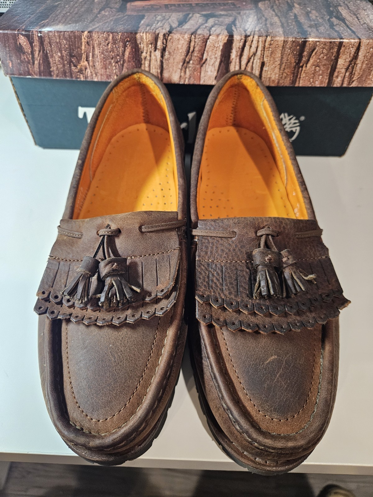 Timberland Men’s Brown Leather Tassel Fringe Loafer Slip-On US 9 M 21041M