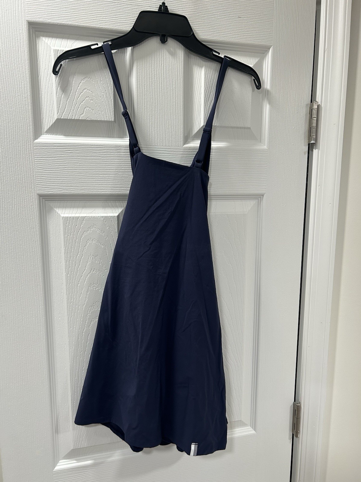Rhoback Demi Active Dress Navy Solid Moisture Wicking Pockets Strappy Size S
