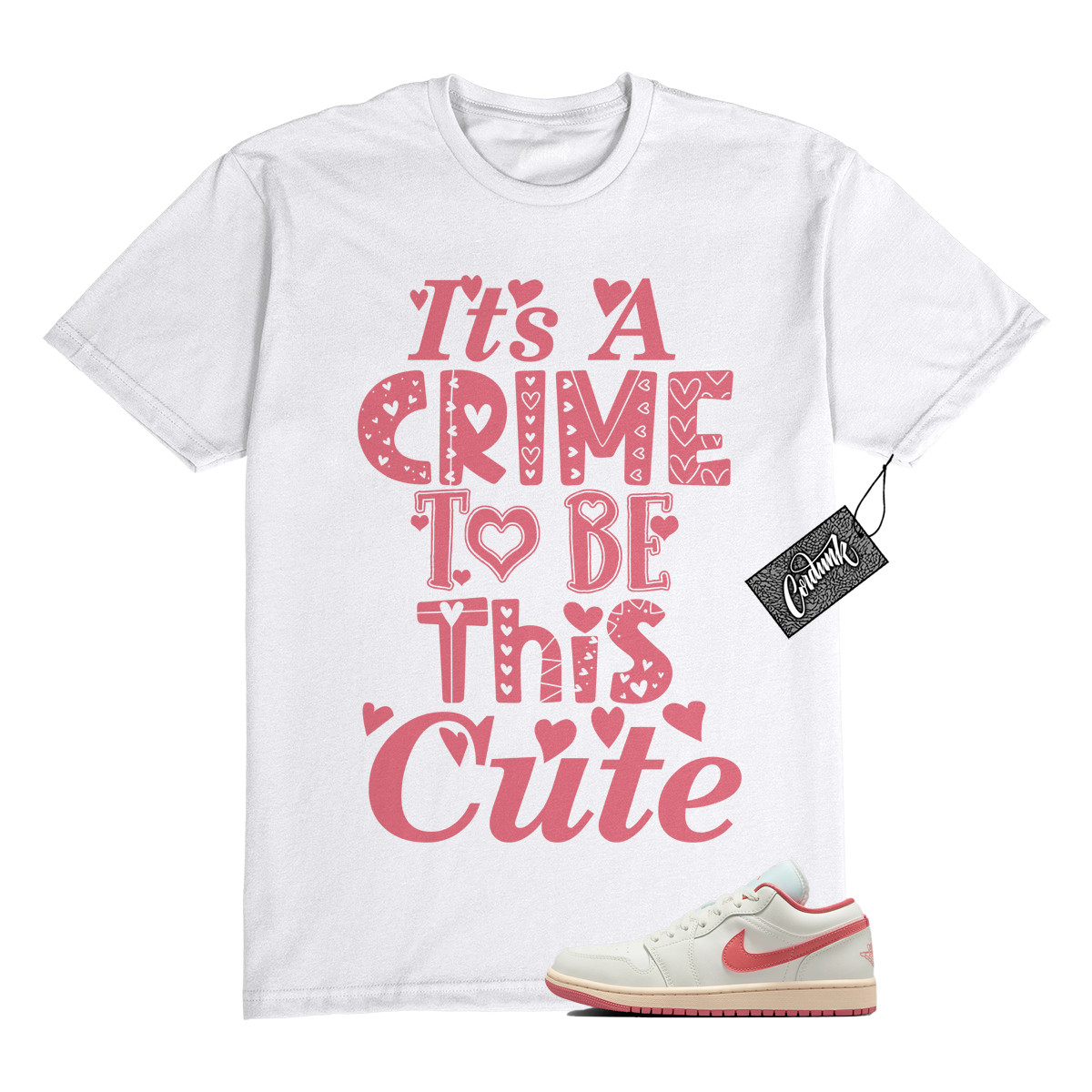 1 White Guava Ice Pink Salt Sail Low T Shirt Match CC1
