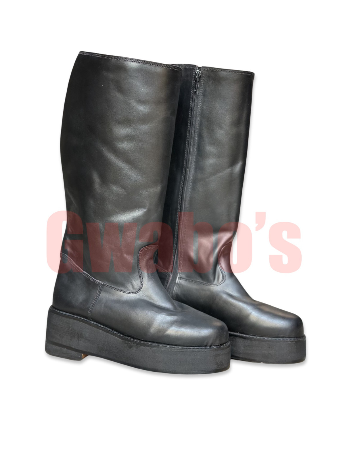 Darth Vader height sole leather cosplay boot 2.5 to 3 inches heel