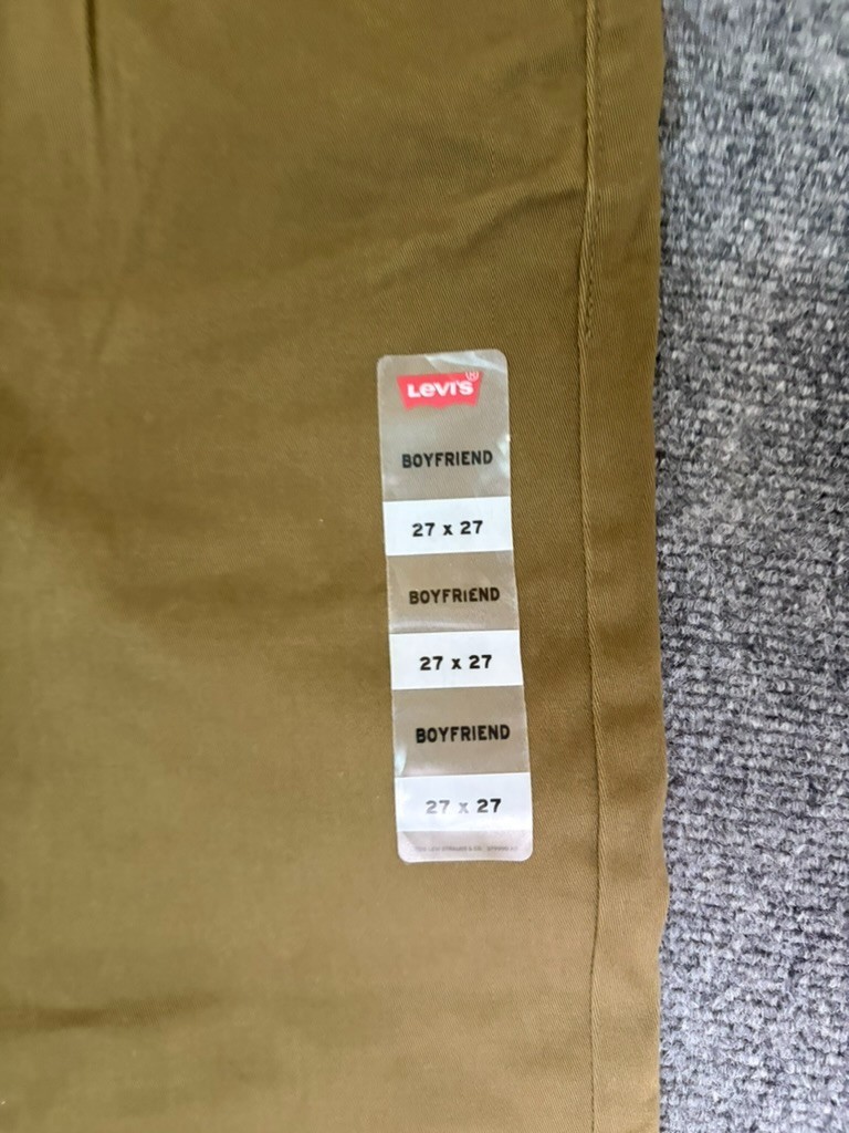 NWT Levi’s Boyfriend Fit Jeans Womens Olive Green Cotton Casual Pants Size 27X27