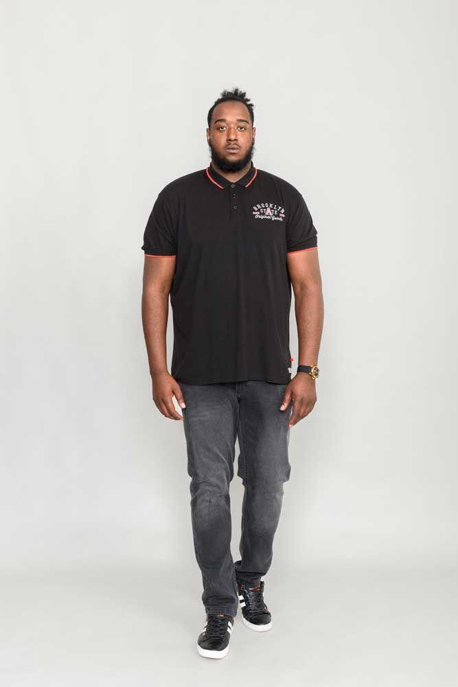D555 Men’s Cotton Brooklyn State Embroidery Polo in Black 2XL to 10XL