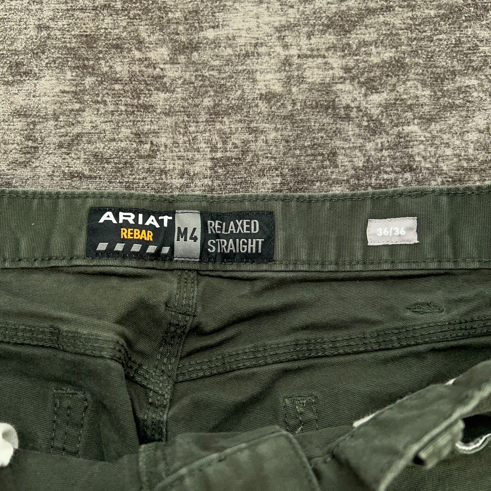 Ariat Rebar M4 Pants Mens 34×29 Green Canvas Relaxed Straight Stretch Work Wear