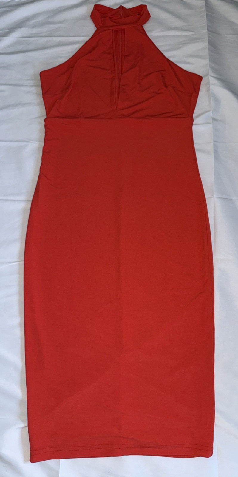 Bardot US 6 / S Midi Halter Dress Carrot /coral Colour Sleeveless Australia