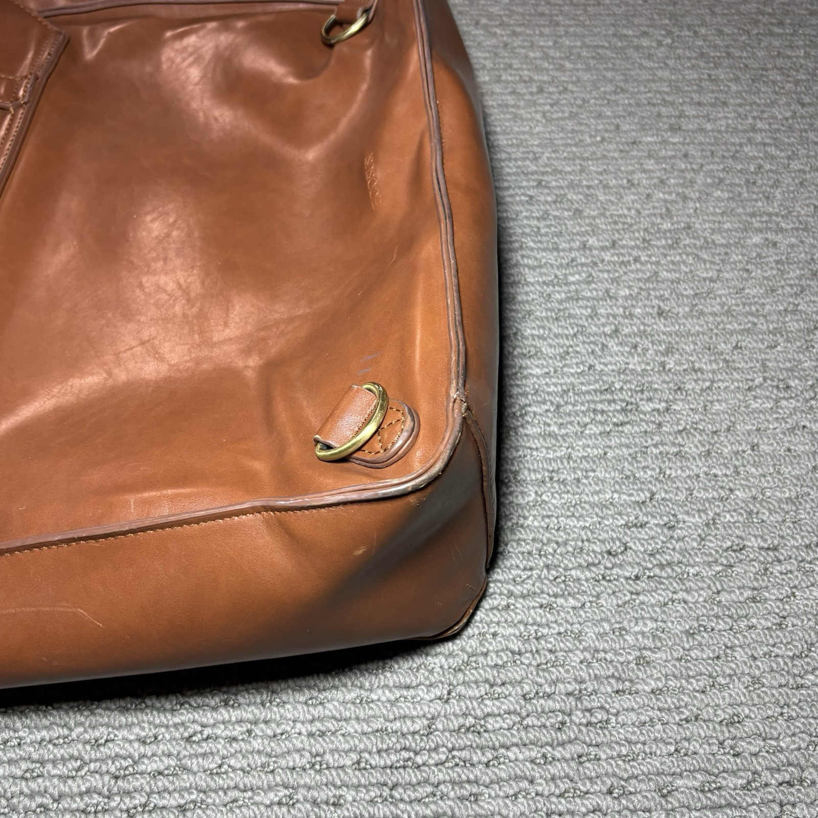 ECOSUSI Laptop Bag Vegan Leather Messenger Brown Briefcase Backpack 15.6