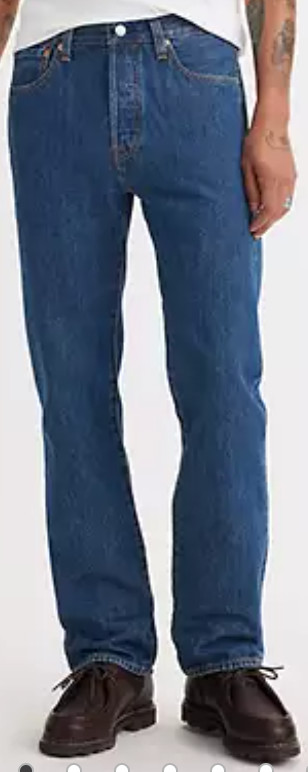 Levis 501 Original Fit Jeans Straight Leg Button Fly Dark Stone Wash W36xL32