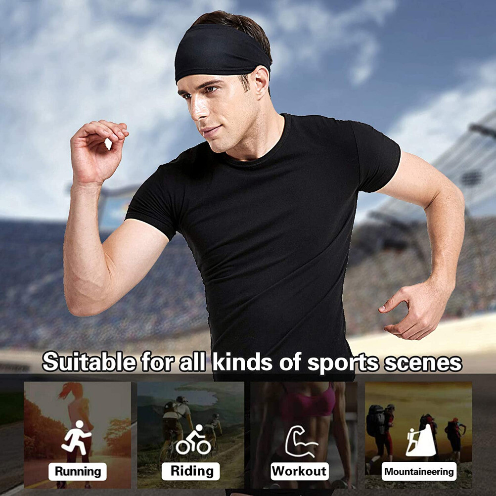 Sports Headband Gym Yoga Workout Sweatband Elastic Hairband Head Wrap Men Women