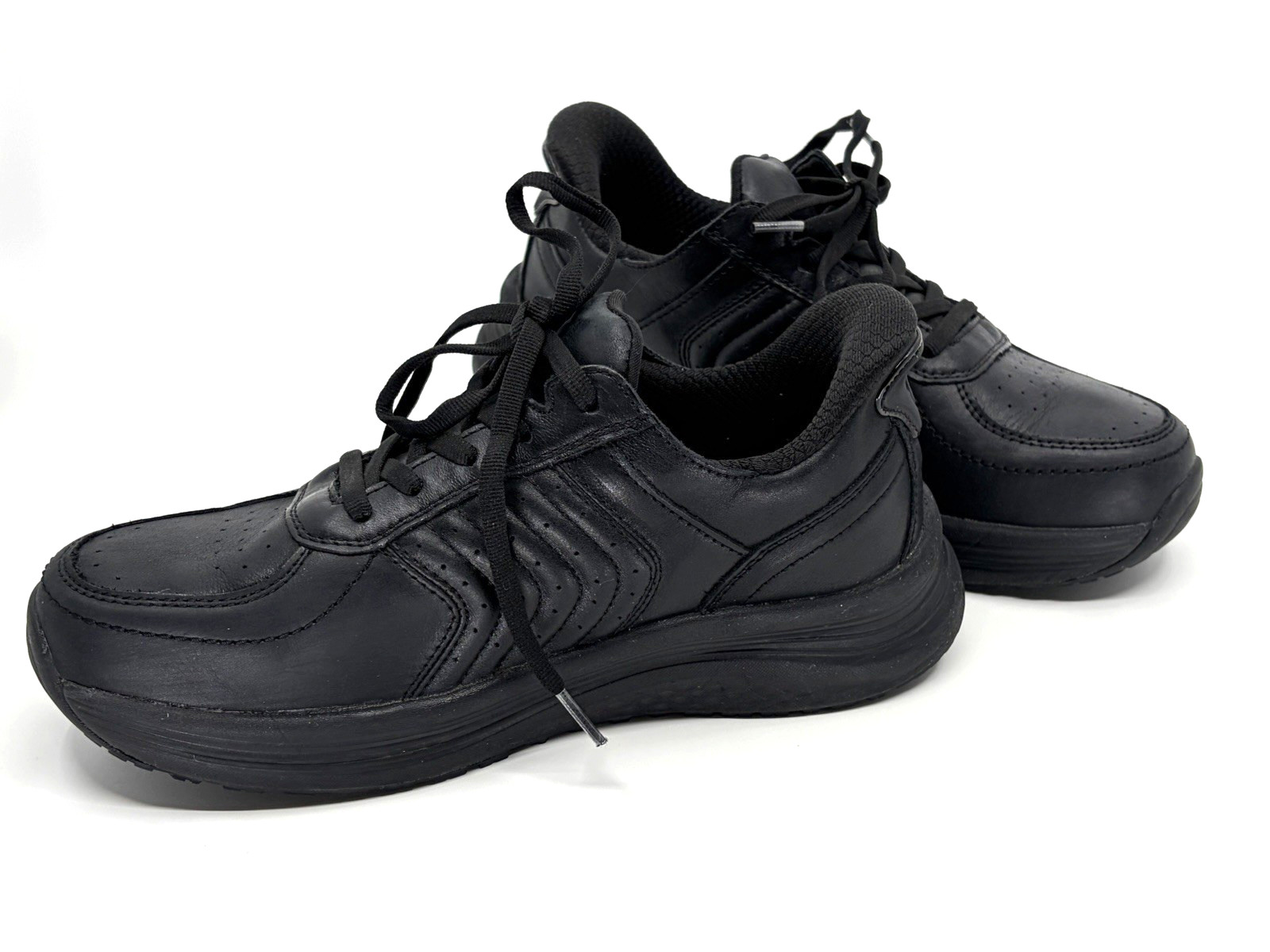 Orthofeet Roam Hands-Free Black Leather Sneaker Women Size 7 Wide – 80082