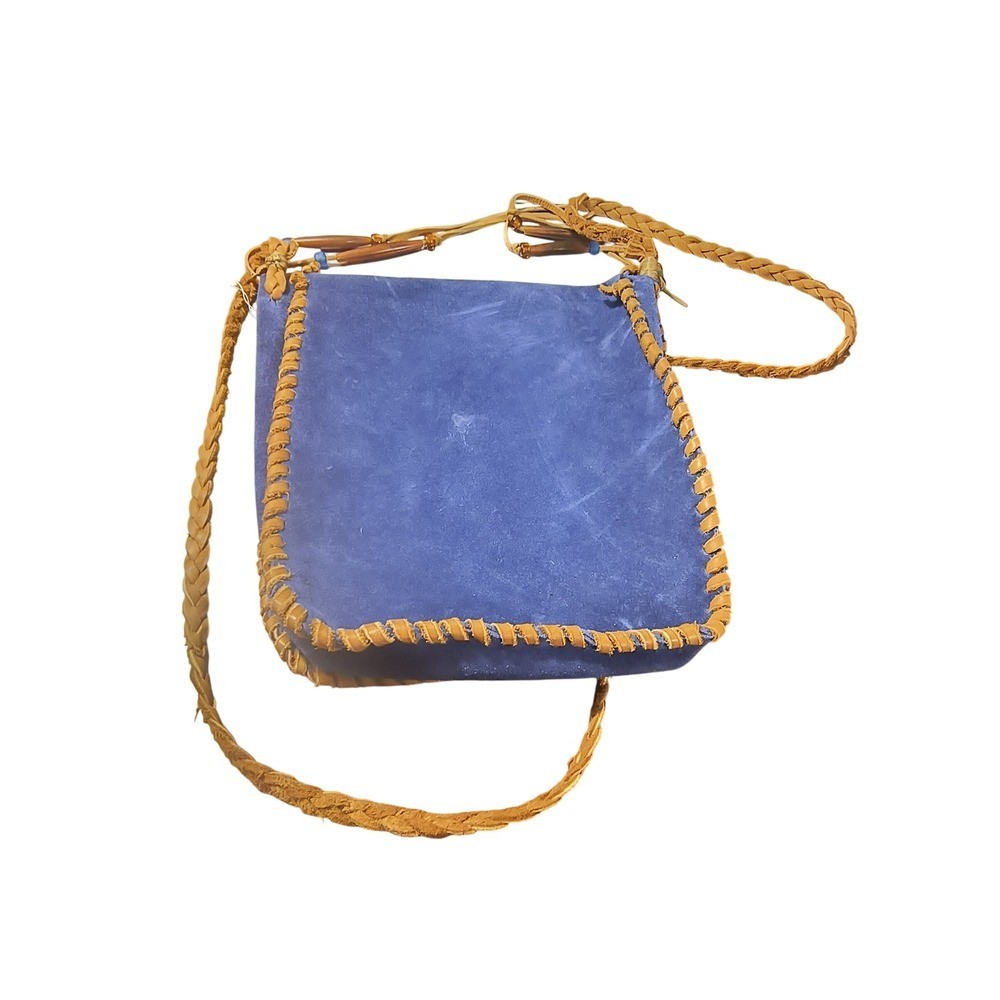 Handmade Leather Crossbody Bag Temok Art Boho Aztec Sun Design Purse Unused New
