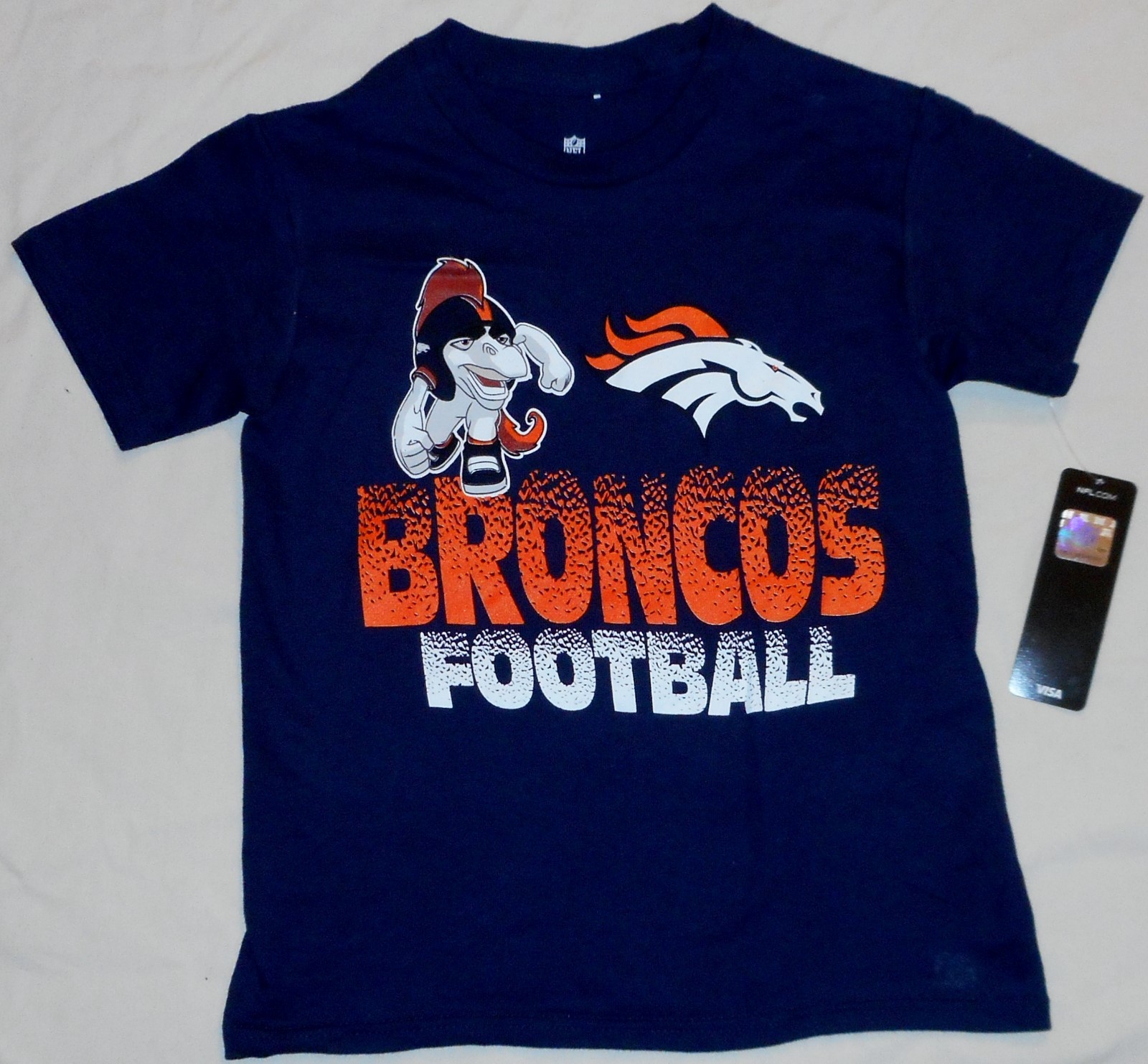 DENVER BRONCOS NFL TEAM APPAREL SHORT SLEEVE T SHIRT YOUTH S M L XL BLUE NWT