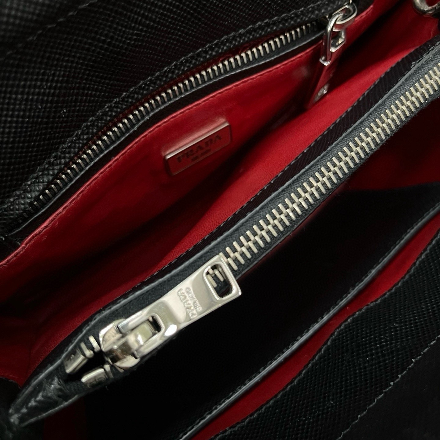 Prada Pre-Owned Authentic Pouch 26*17*13 Silver Free Tracked Shipping