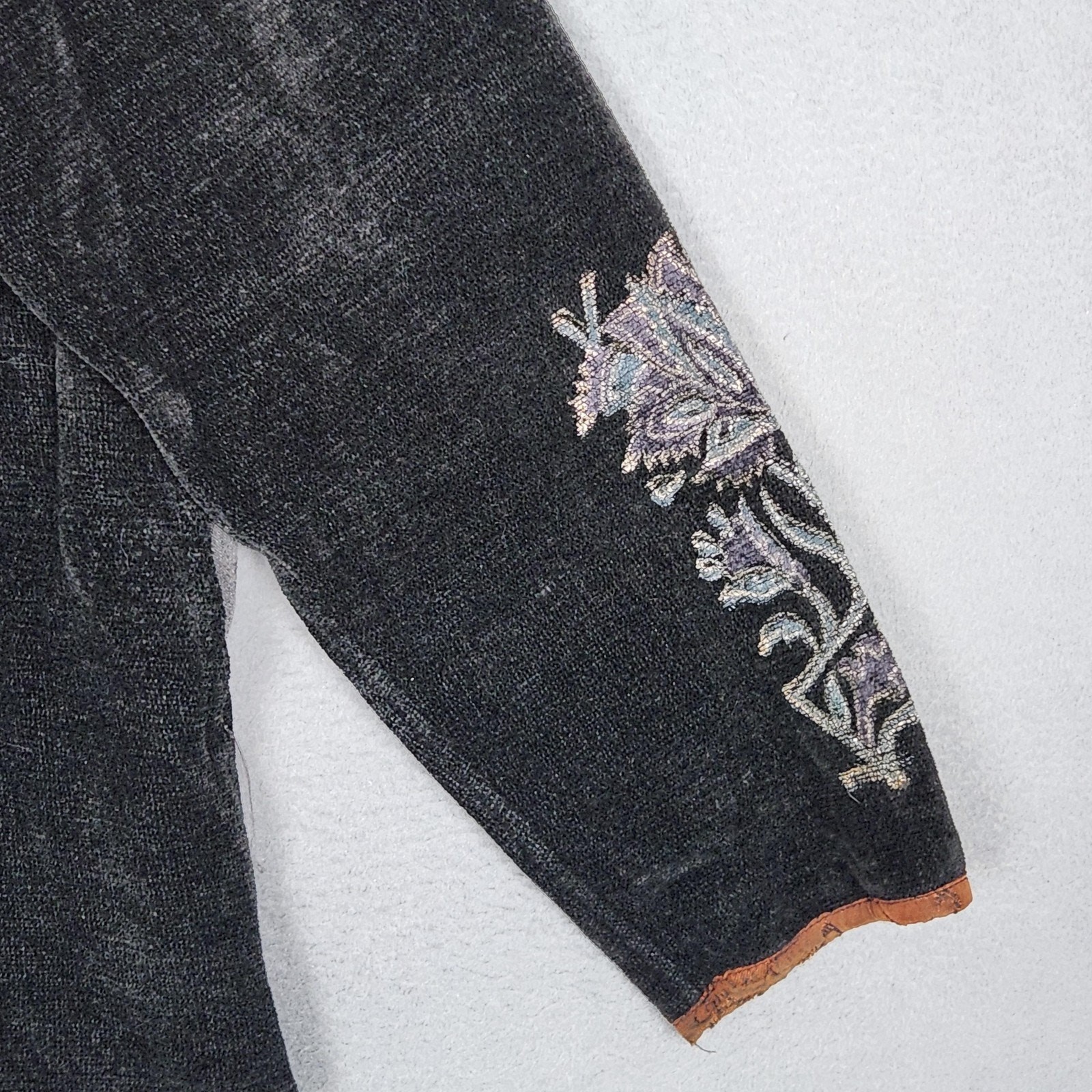 Flashback Jacket Womens Medium Embroidered Floral Button Boho India Cotton Blend