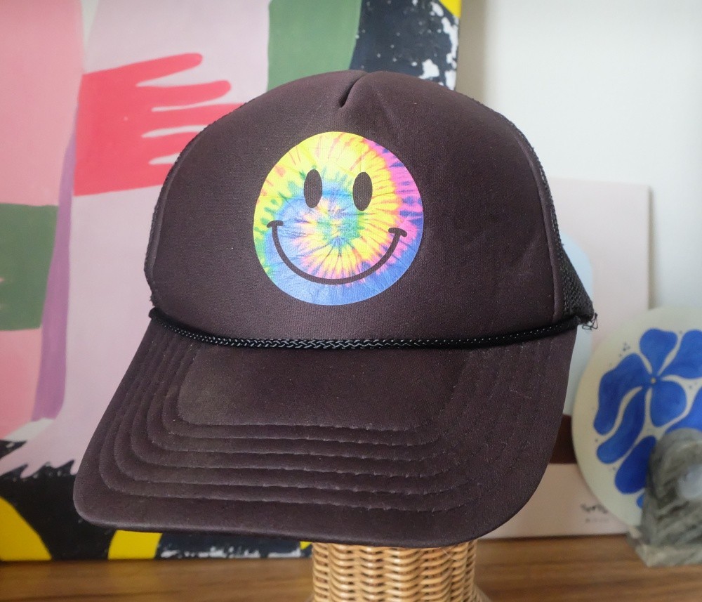 OTTO Trucker Hat Black Custom Tie-Dye Adorable Graphic Cap