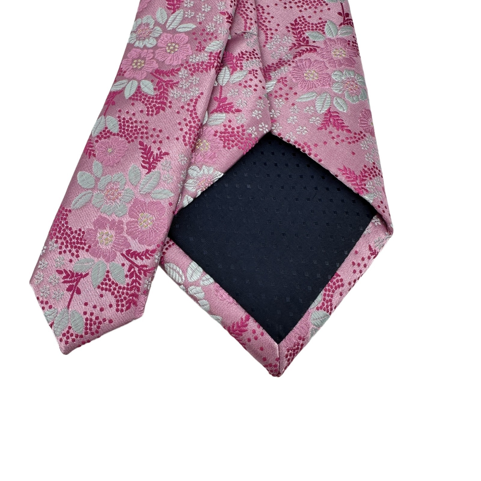 New Classic Floral Rose Pink White Woven Skinny Silk Men’s Tie Necktie 3.15″