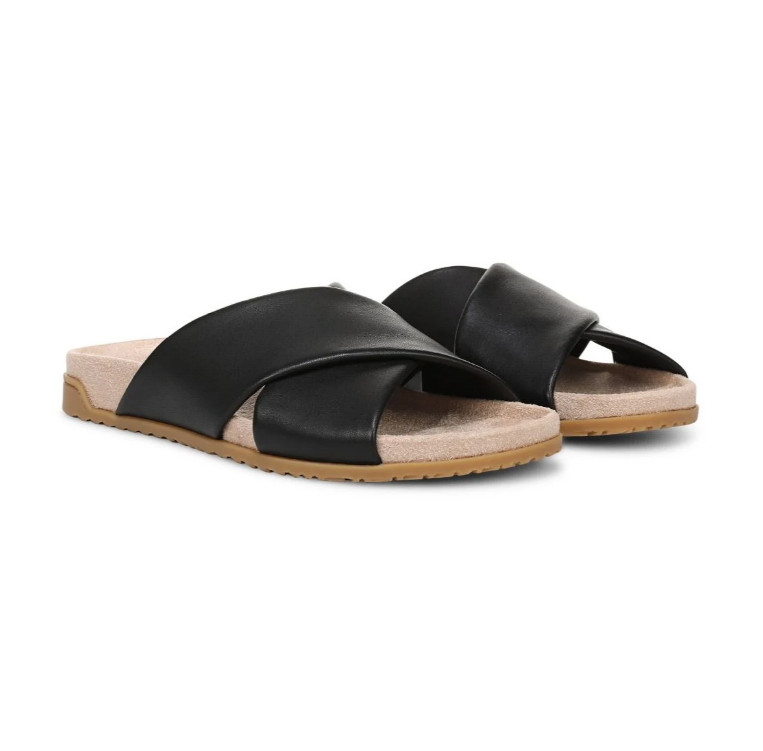 Vionic’s Etna Slide Sandal, Black Leather