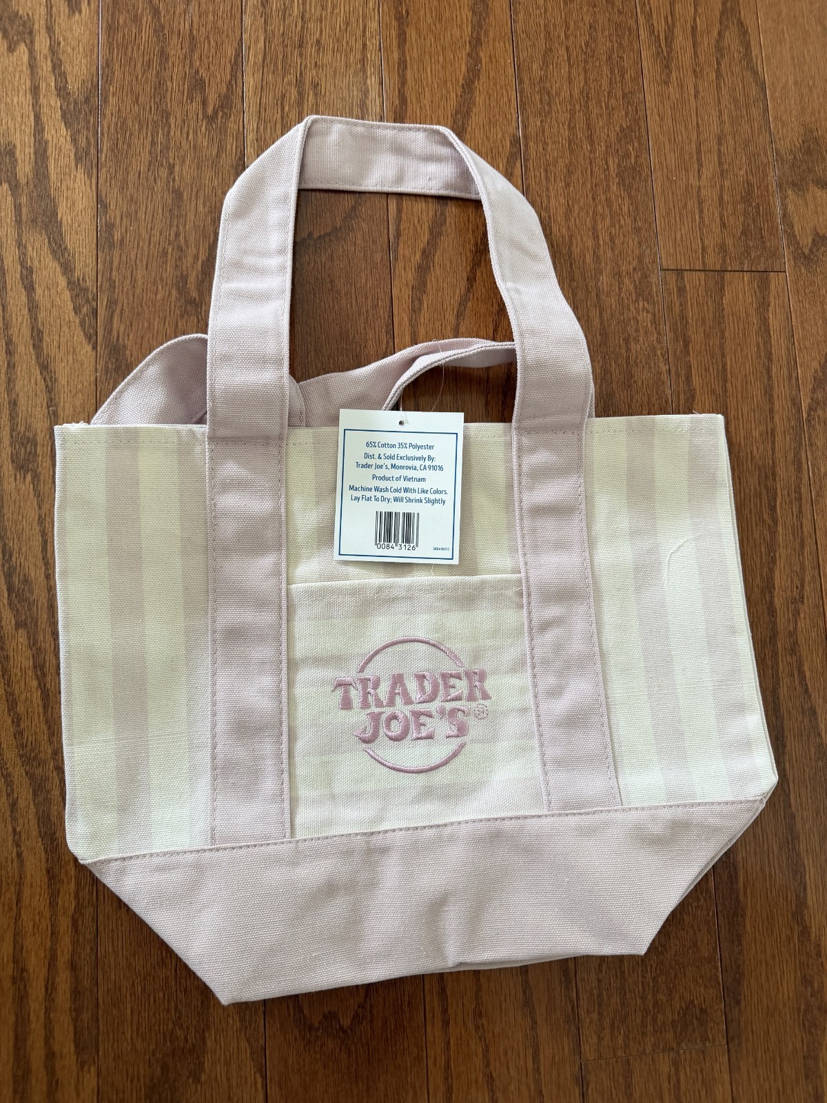 Trader Joe’s Mini Pastel Striped Canvas Tote Bag Set of 4 NWT 2026 Spring Mini