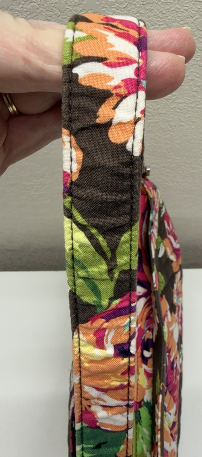 Vera Bradley English Rose Cassidy Quilted Purse Hand Bag Floral VGUC