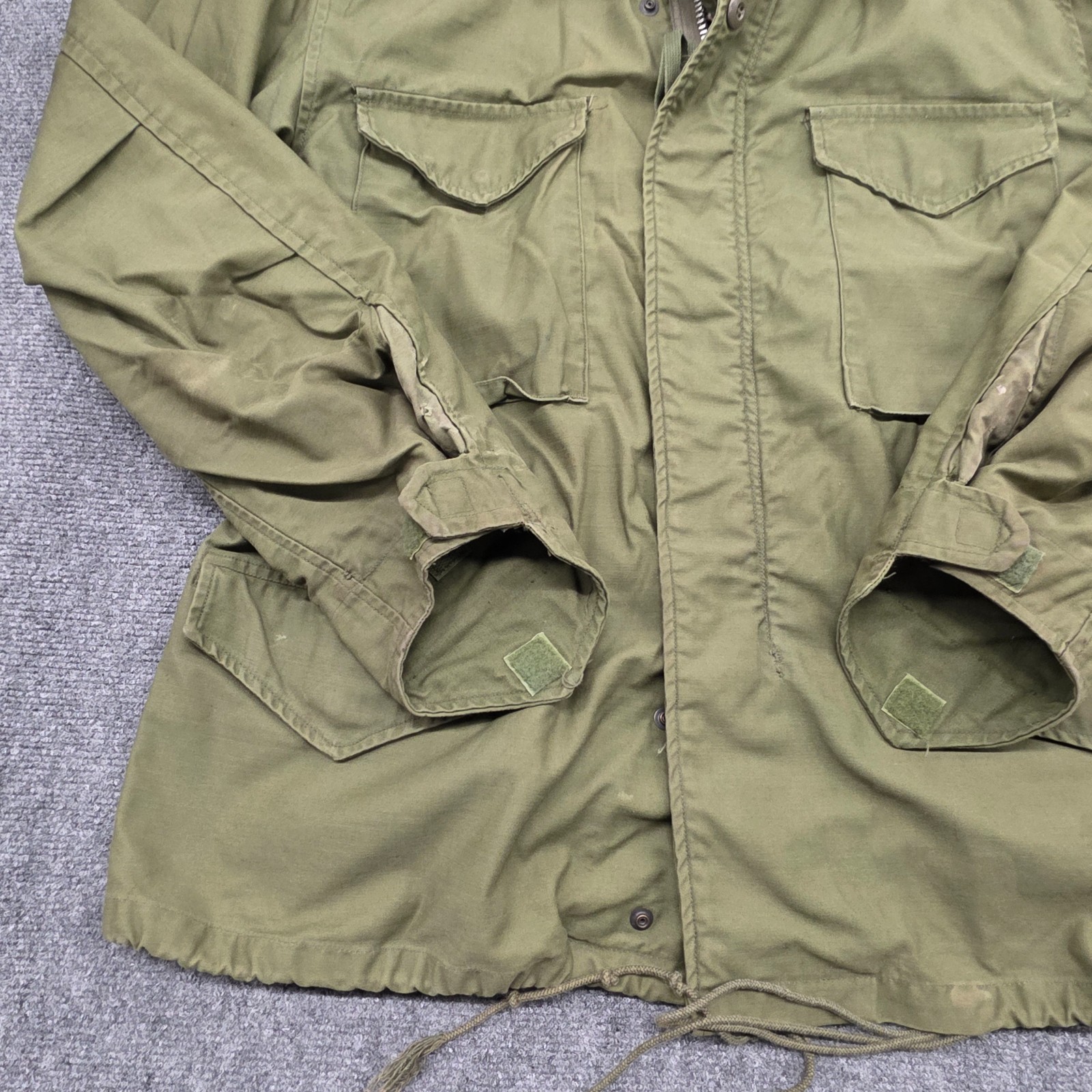 OG-107 Vtg 60s M65 Field Jacket Vietnam Era Army Coat Men Green – SHORT LARGE