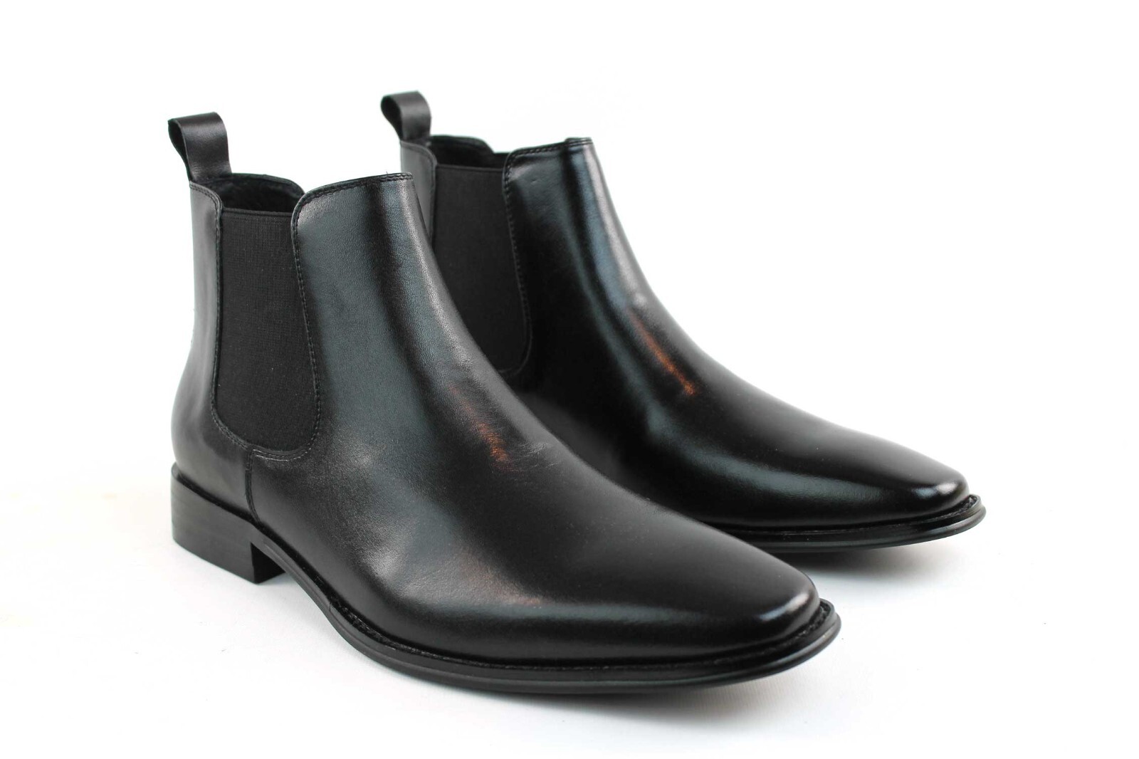 Genuine Leather Black Mens Dress Chelsea Boots Almond Toe Leather Lining AZAR