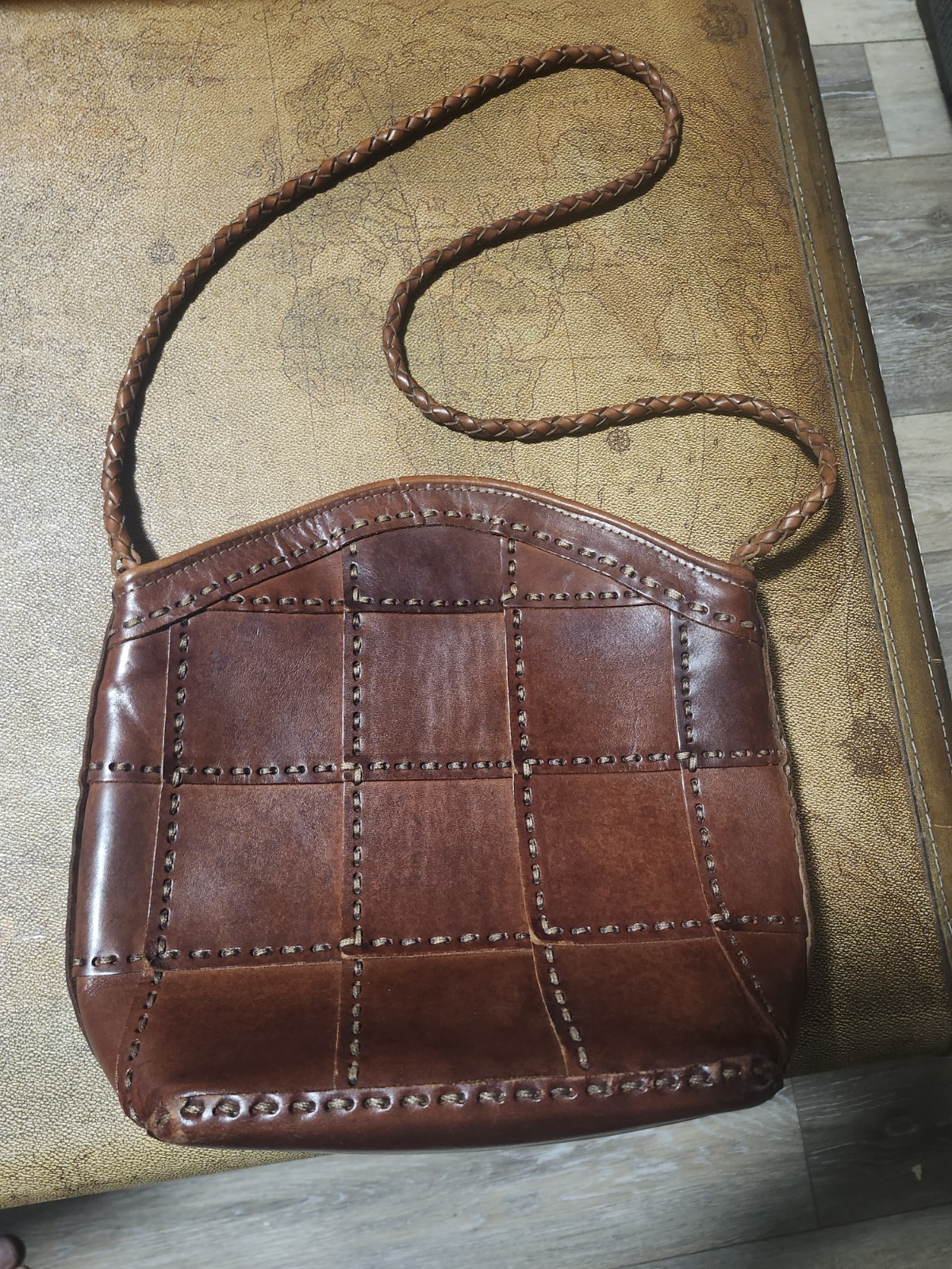 Ellepi Italian Bag Handmade Stitched Saddle Leather Shoulder Bag Purse