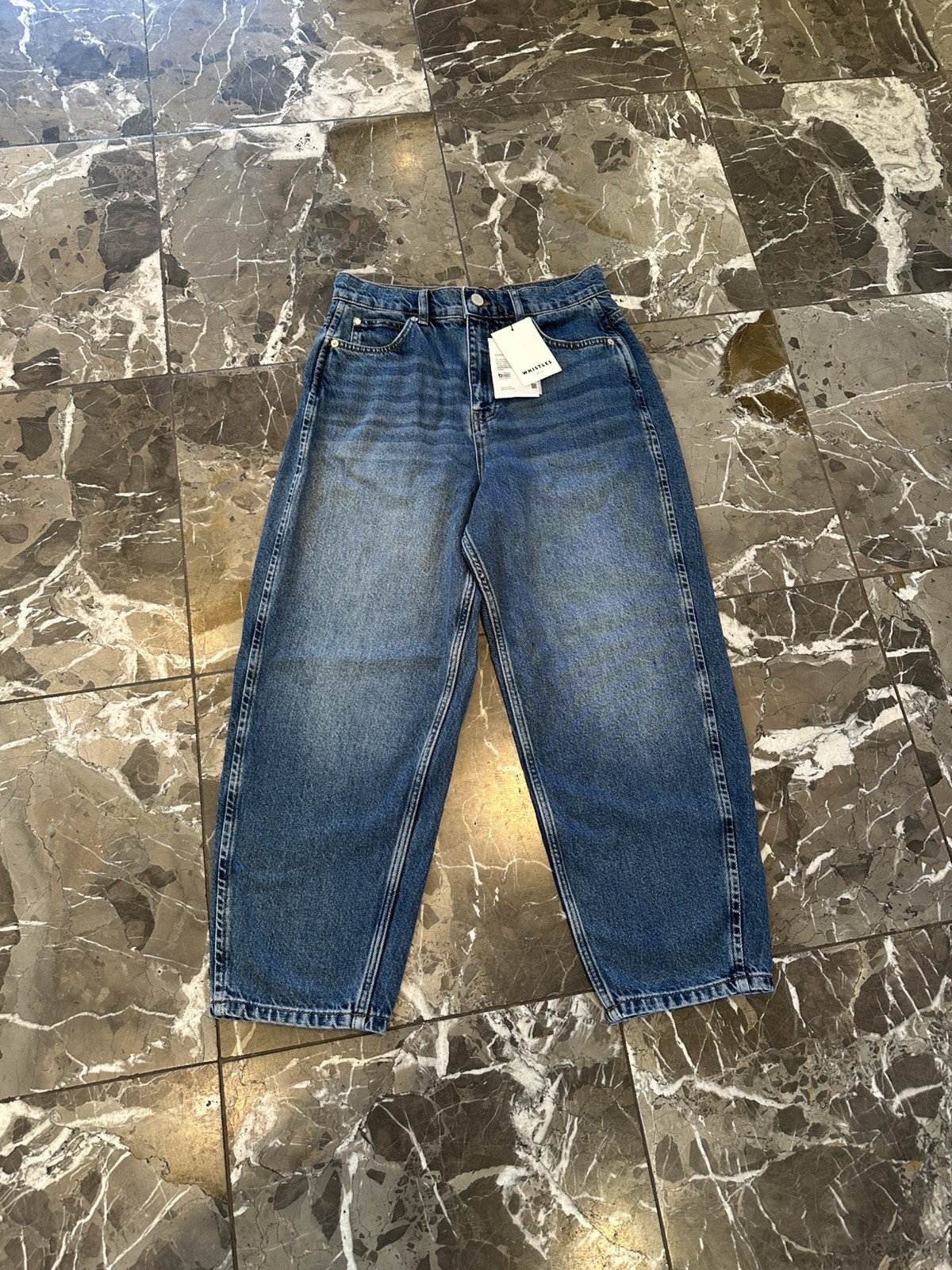 Whistles Denim Petite Authentic Barrel Leg Jean Size 28 RRP £95 New With Tags