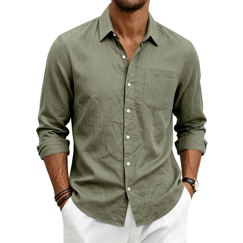 Summer Autumn Loose Lapel Men’s Casual Shirt