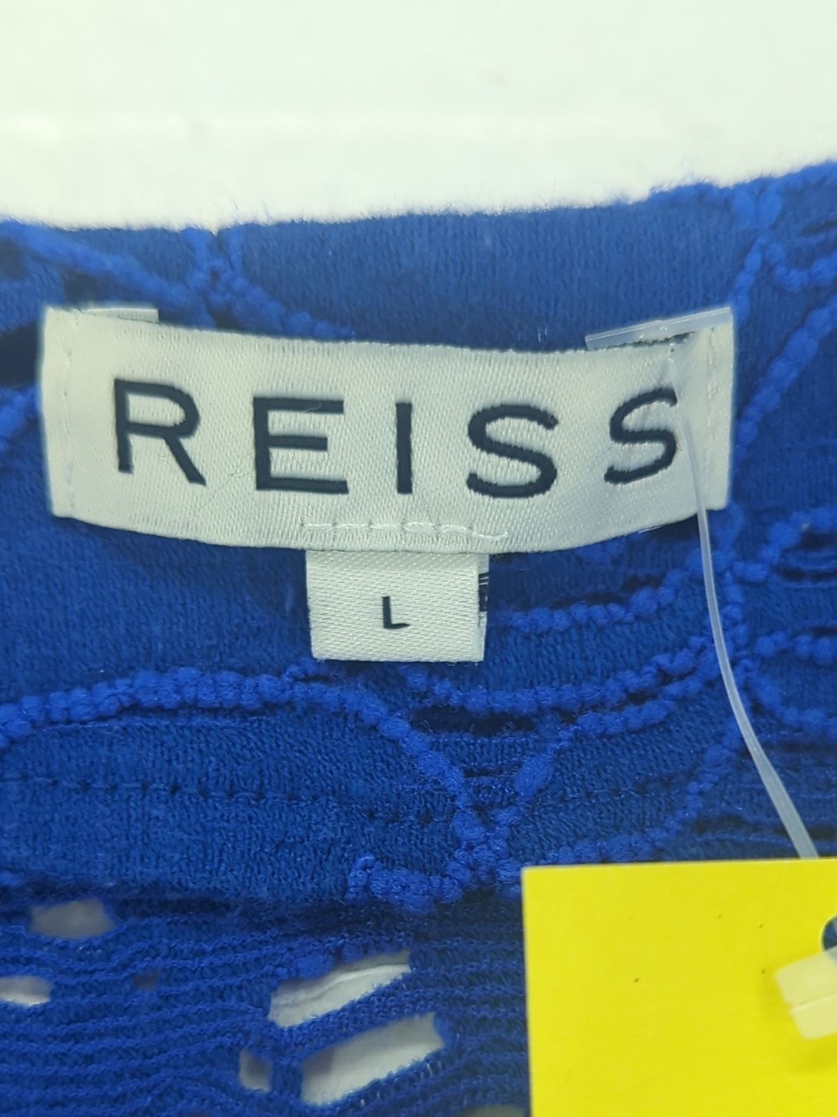 Reiss Women’s Top L Blue Cotton with Nylon, Elastane Basic