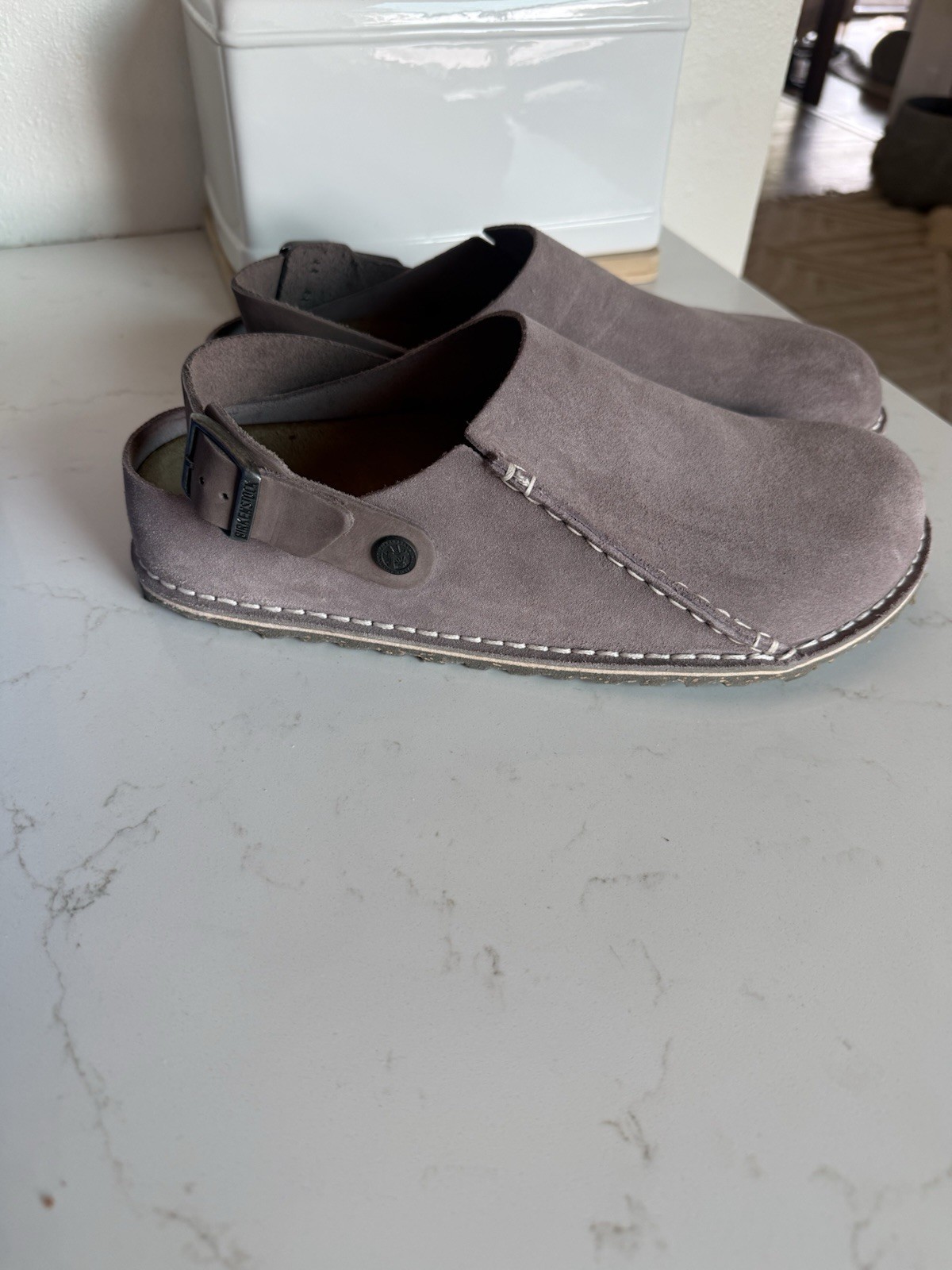 Birkenstock Lutry Premium Suede Faded Purple Size 41