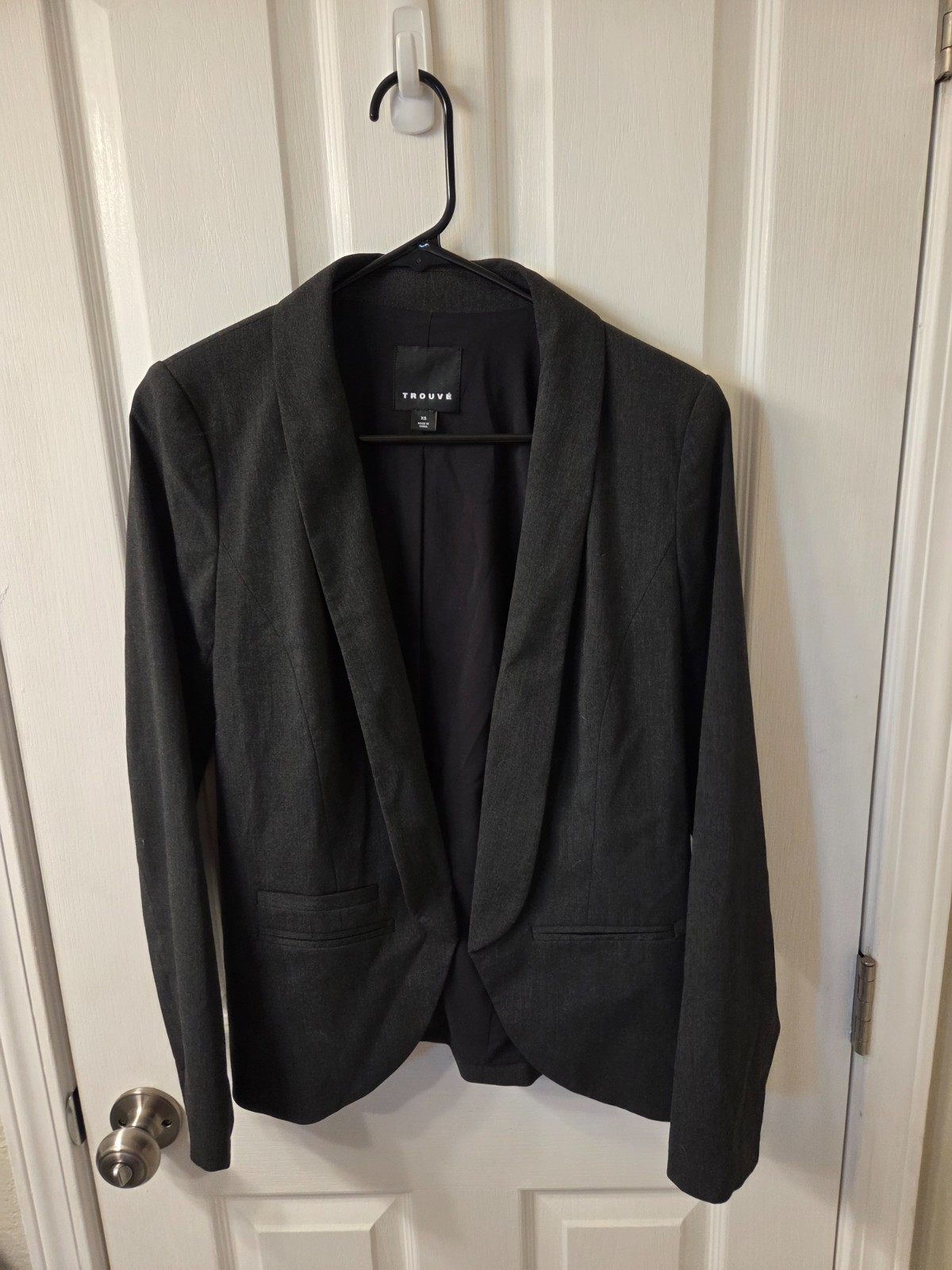 Trouvé Draping Open Asymmetrical Gray Blazer Size XS #S26