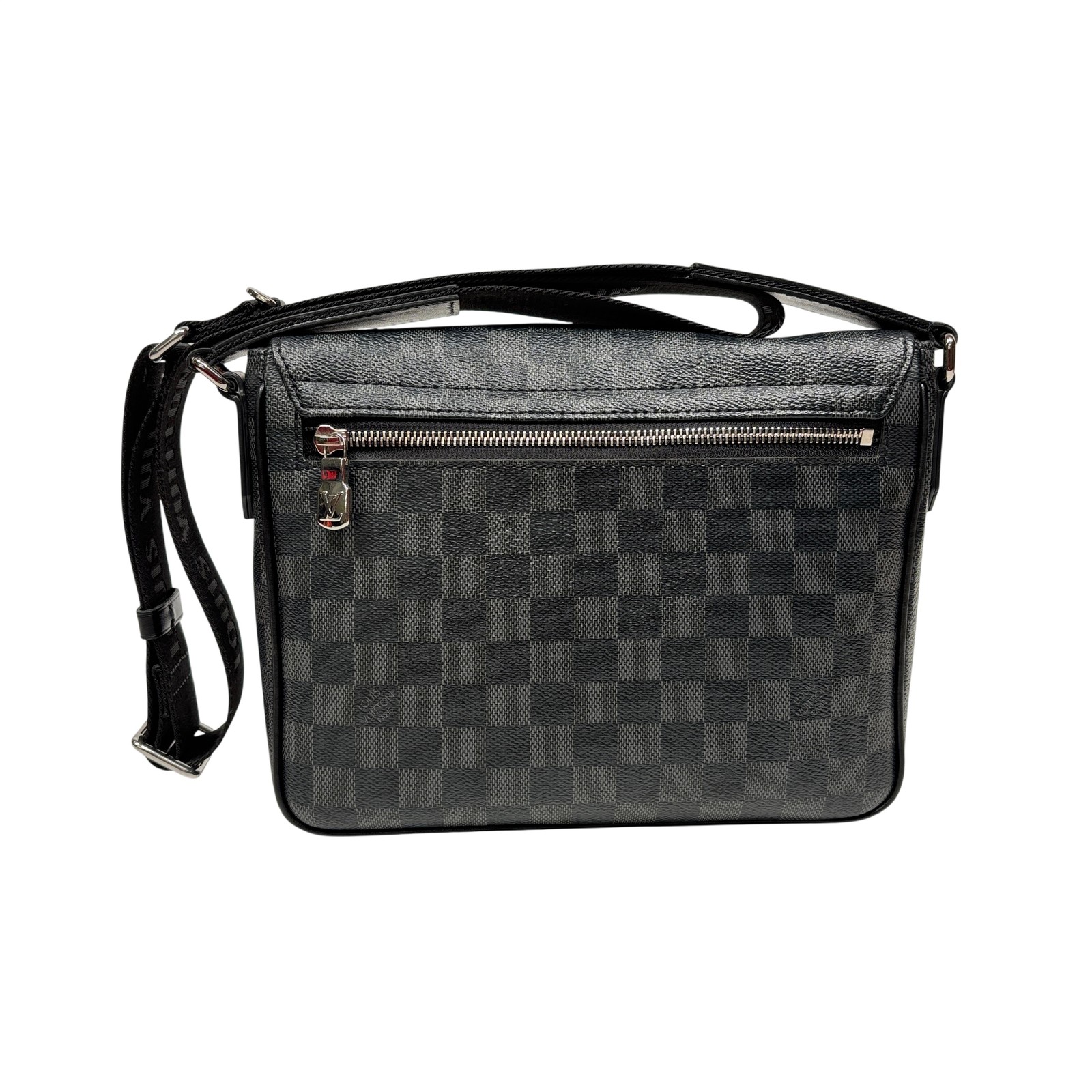 Louis Vuitton N42710 District PM Damier Graphite Canvas Bag 10.2″ x 7.9″ x 2.8″