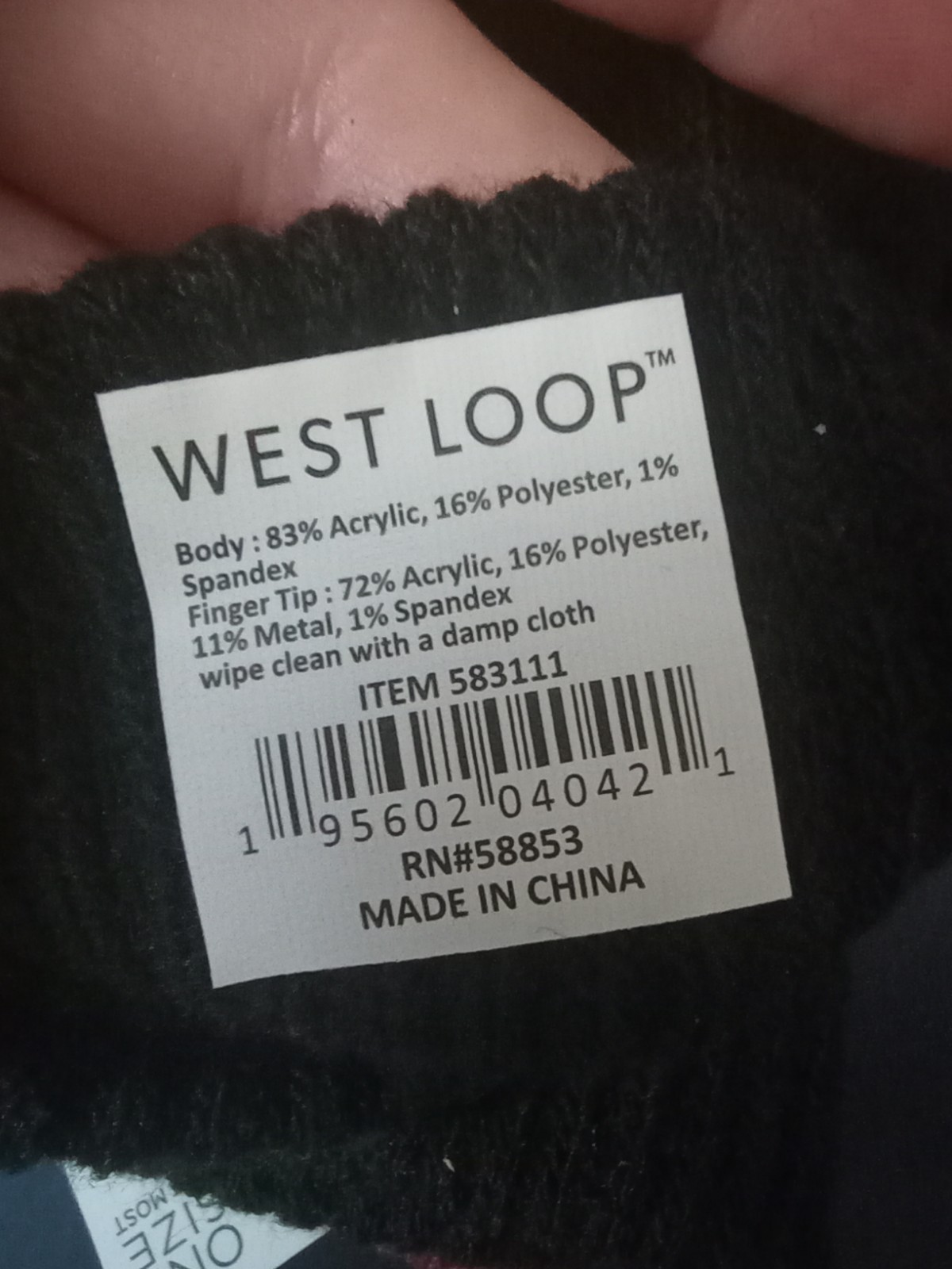 NWT West Loop GRAY Texting Knit Gloves One Size Men / Women / Teen / Unisex