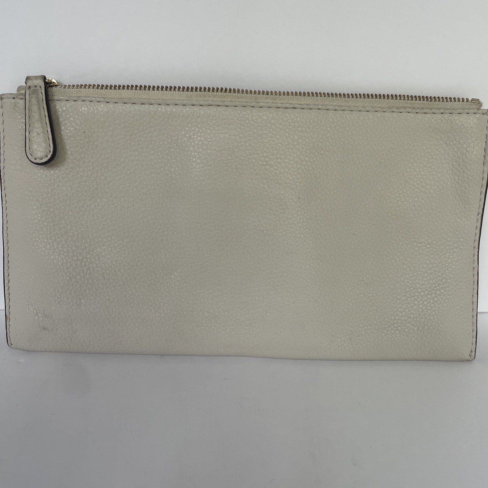 Michael Kors Ivory Large Pebbled Leather Wristlet/Clutch