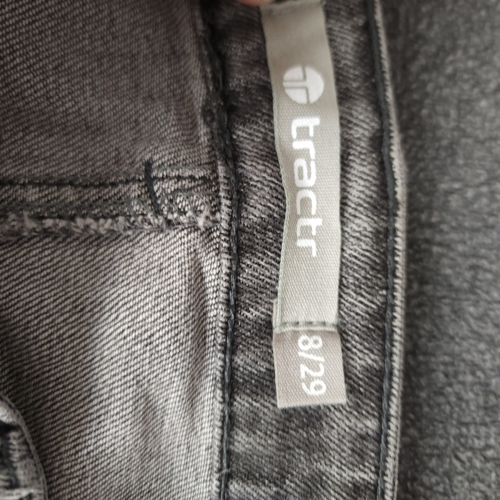 Tractr High Rise Straight Patchwork Jeans Gray Raw Hem Women’s 8 29