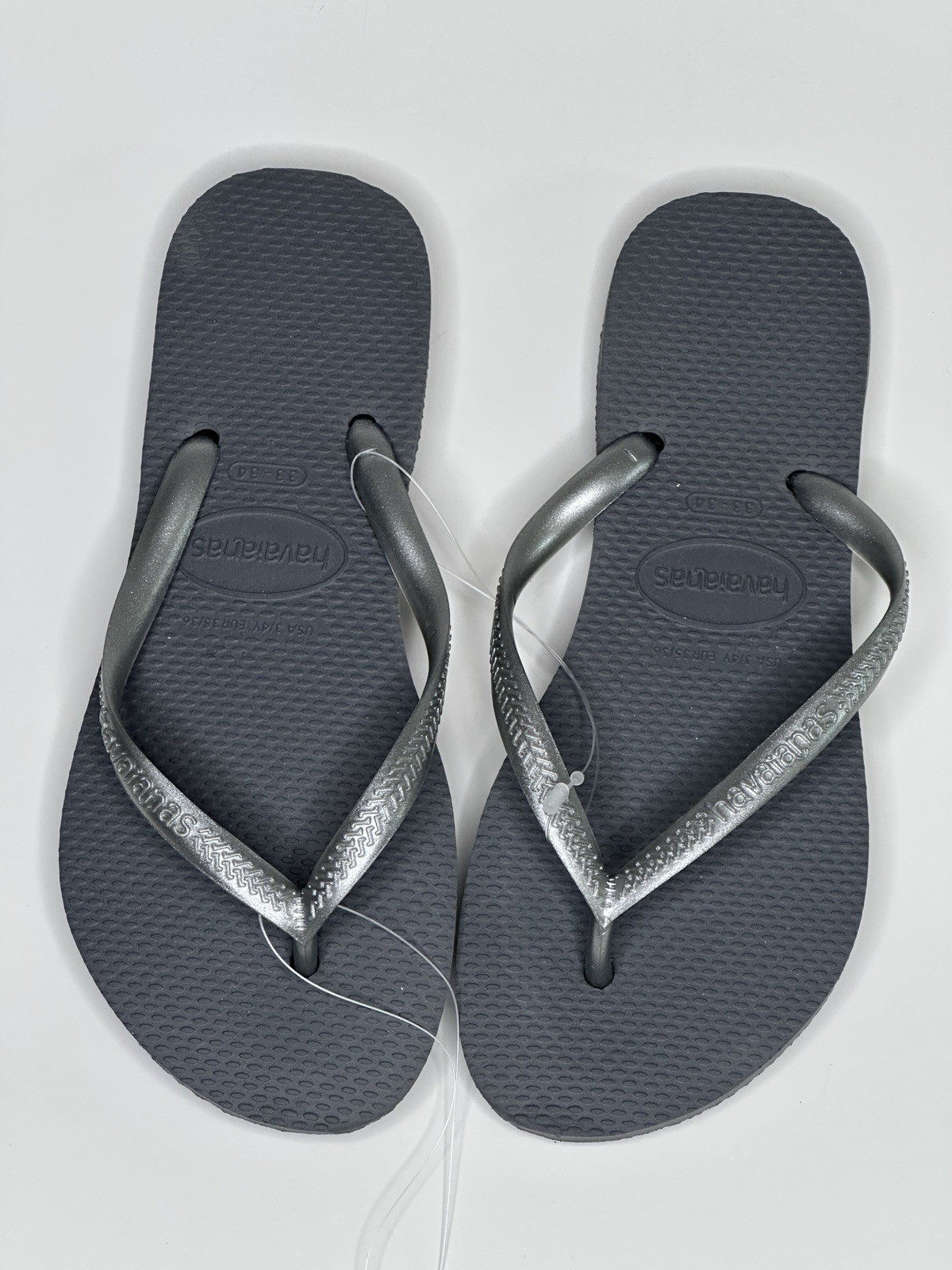 Havaianas Slim Girls Steel Gray/Silver Flip Flops