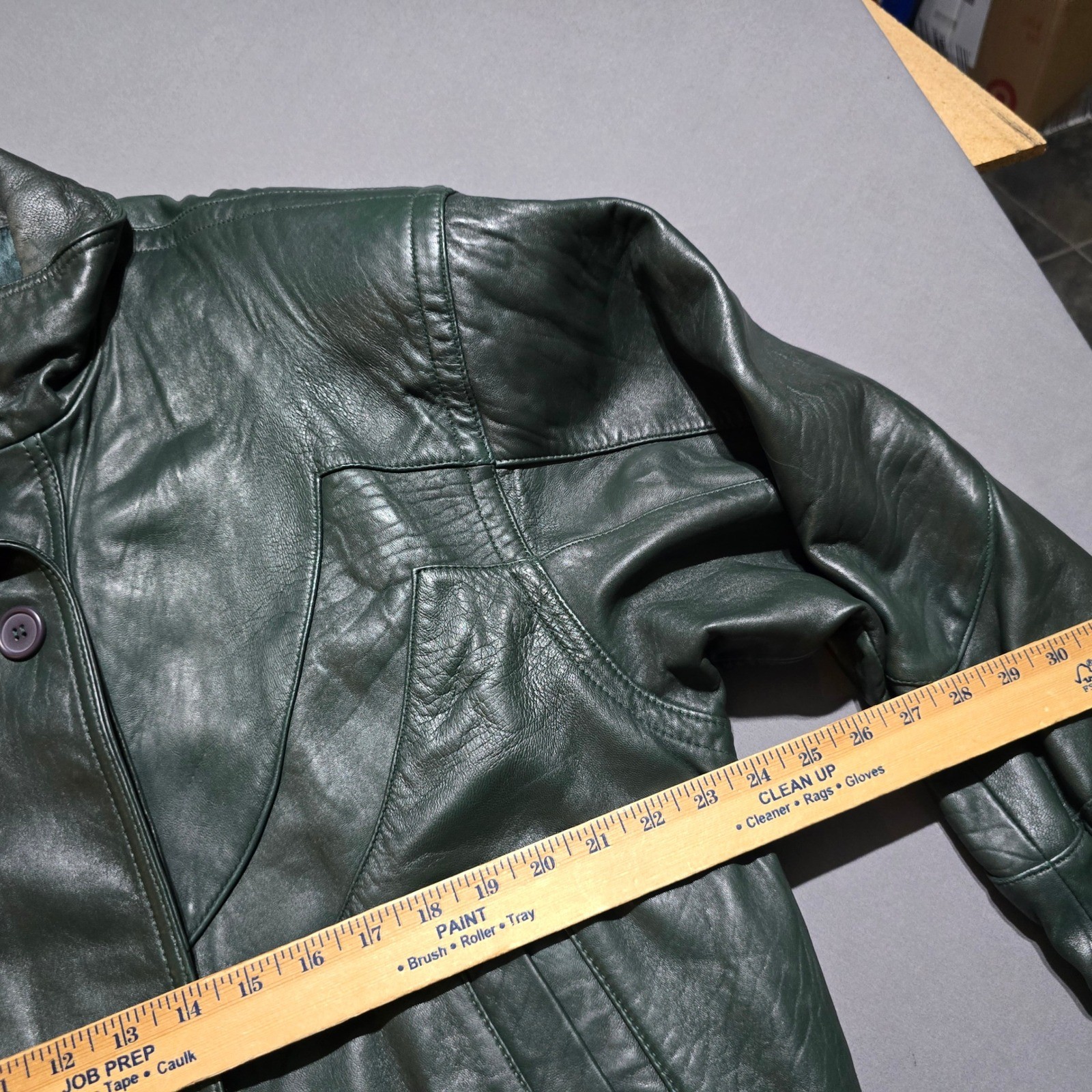 Greg Adams Leather Bomber Jacket Women Large Green Thinsulate Vintage Lined