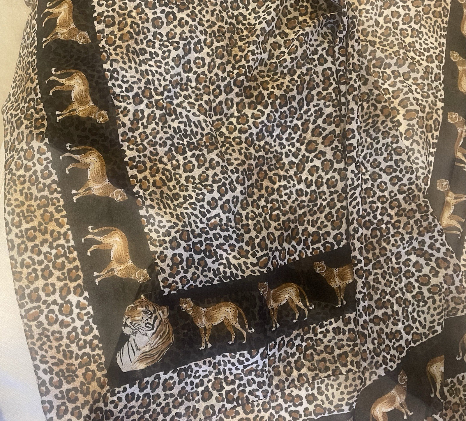 Cheetah/Leopard Print Scarf Sheer Scarf Large 62x 45 inches