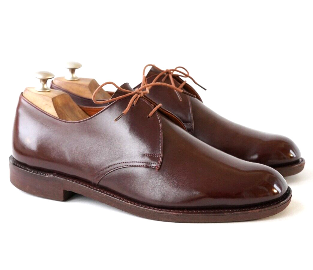 Vintage Rare English Handmade Derby Oxford Shoes Custom Made Watts Worthing 8.5