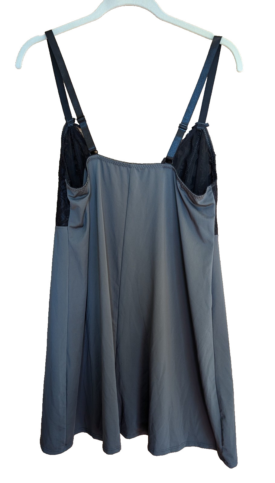 Torrid Cami Sz 1 Gray Black Babydoll Floral Lace Lingerie Romantic Feminine Goth